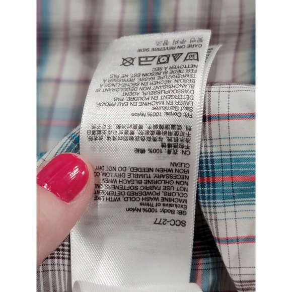 Marmot Men Northside Checkered Shirt Size Medium Short Sleeve Plaid Blue Red - Picture 7 of 9